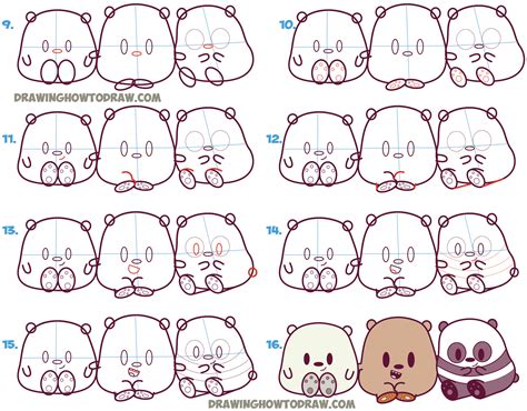 How To Draw We Bare Bears Cute Kawaii Chibi Baby Style