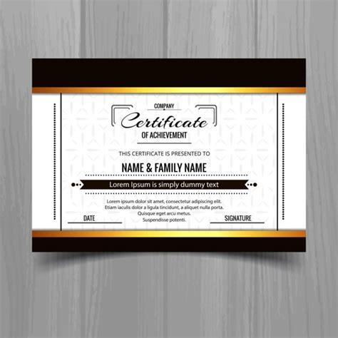 Free Vector Elegant Certificate With Black And Golden Shapes