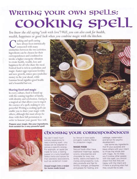Writing Your Own Spells Cooking Spell Wiccan Witch Magick Spells