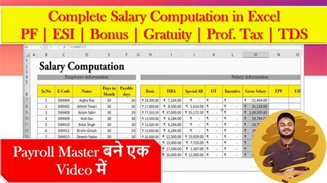 Salary In Excel Salary Calculation In Excel Payroll Calculation
