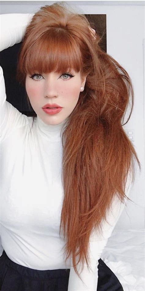 Long Hair 💇🏻‍♀️ Red Hair With Bangs Long Red Hair Red Hair Fringe