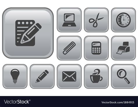 Office Buttons Royalty Free Vector Image Vectorstock