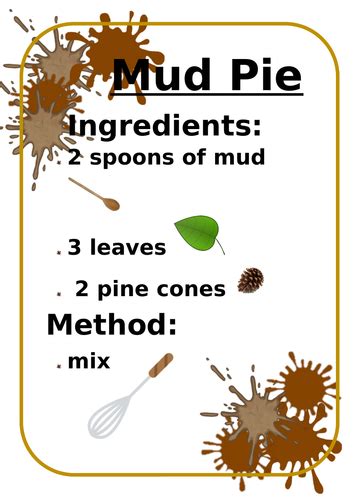 Mud Kitchen Recipe Book Teaching Resources