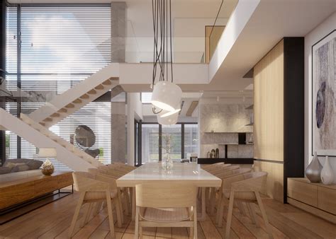 Warm Wooden Modern Interior Design Home About Surface 700m2 My