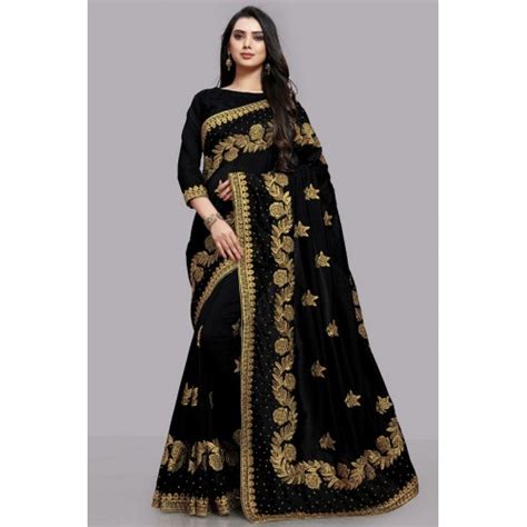 Black Pakistani Designer Wedding Saree