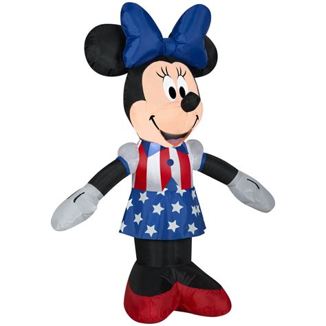 Gemmy Airblown Inflatable Patriotic Minnie Mouse 35 Ft Tall White