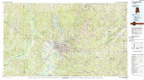 Tuscaloosa Topographical Map 1100000 Alabama Usa