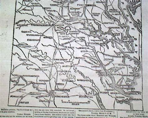 Large Civil War Map Of Northern Virginia