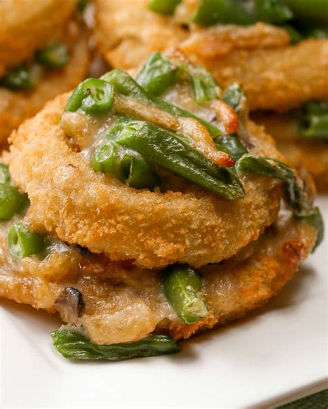 Green bean pate recipe will be a big hit at your next party. Green Bean Onion Stacks | Appetizers, Green beans, Food