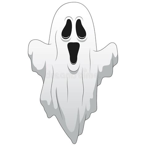 Happy Halloween Cartoon Ghost Isolated Stock Vector Illustration Of