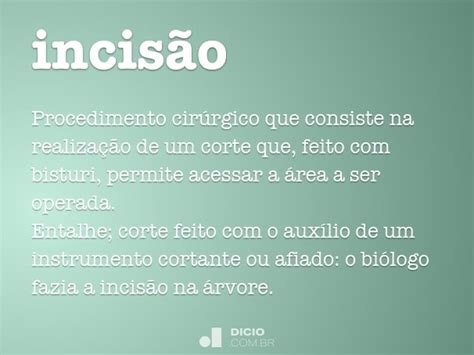 Incisão Dicio Dicionário Online de Português