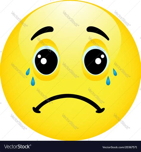 Depressed And Sad Emoticon With Hands On Face Vector Image