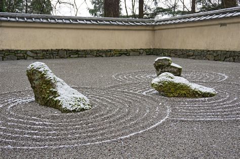 Snow In The Garden Portland Japanese Garden
