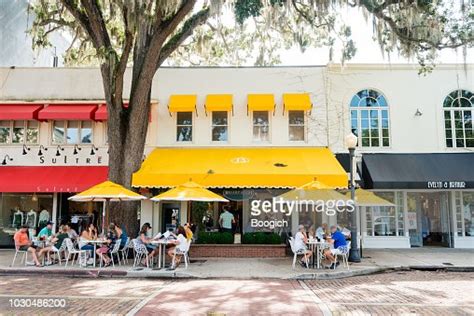 Restaurants And Shops Line Park Avenue In Downtown Winter Park Florida