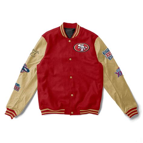 Red 5x Champions San Francisco 49ers Varsity Jacket Jackets Masters