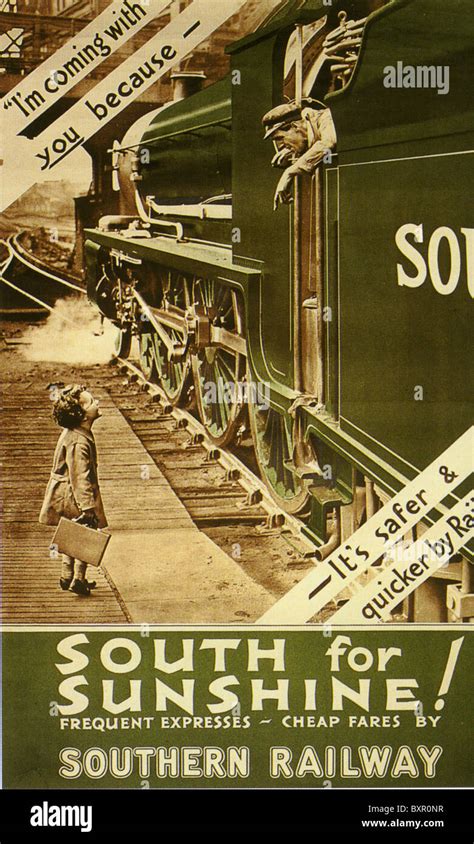 South For Sunshine British Southern Railway Poster About 1925 Stock