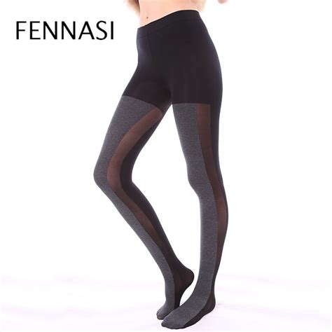 fennasi nylons lady sexy tights patchwork sexy women pantyhose sticky woman vertical striped