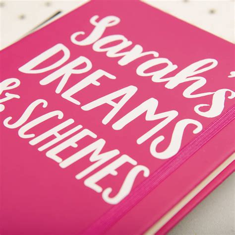 Personalised Dreams And Schemes Notebook By Oakdene Designs