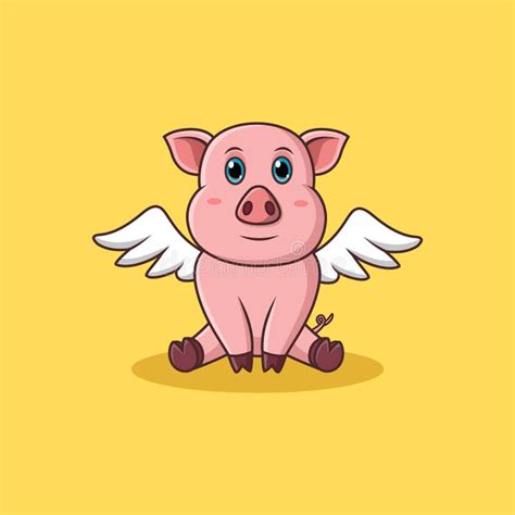 Cute Cartoon Pig Angel Stock Illustration Illustration Of Cheerful