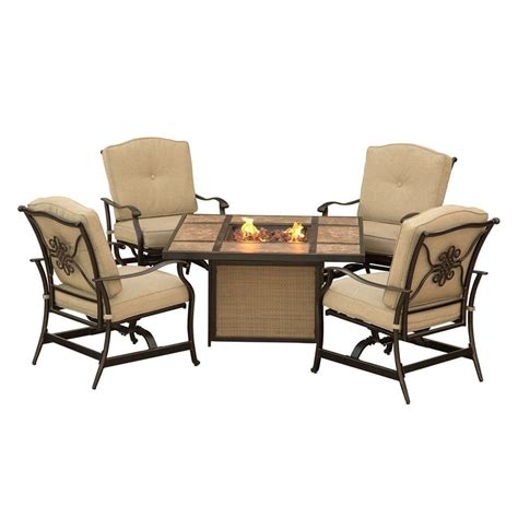 Shop Hanover Outdoor Furniture Traditions 5 Piece Aluminum Frame Patio