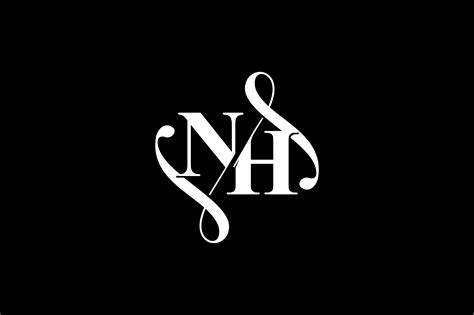 NH Monogram Logo Design V6 By Vectorseller TheHungryJPEG