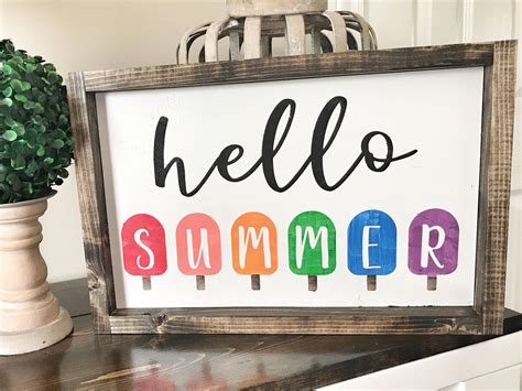 Hello Summer Summerdecorating Summer Wood Sign Diy Summer Decor