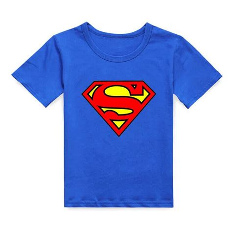 Summer Baby Kids Boys Superman Short Sleeve Casual T Shirt Cotton Soft