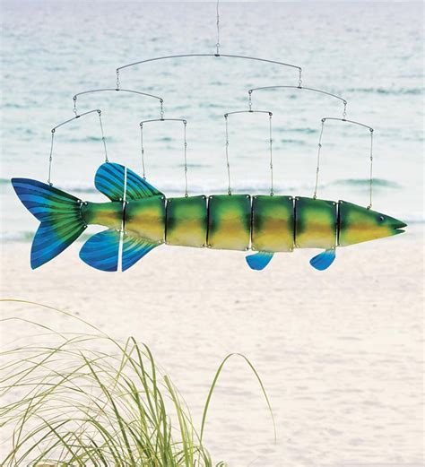 Handmade Recycled Metal Tropical Fish Mobile Art Wind And Weather