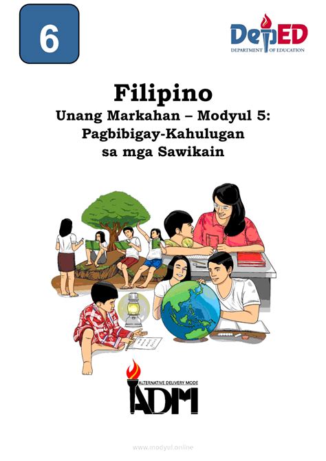 Filipino 6 Modyul 5 Pagbibigay Kahulugan Sa Mga Sawikain Grade 6 Modules