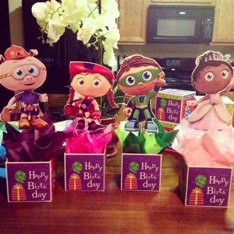 Super Why Birthday Party Do It Your Self Super Why Centerpieces 1