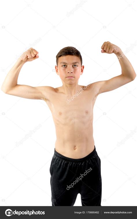 super skinny guy flexing