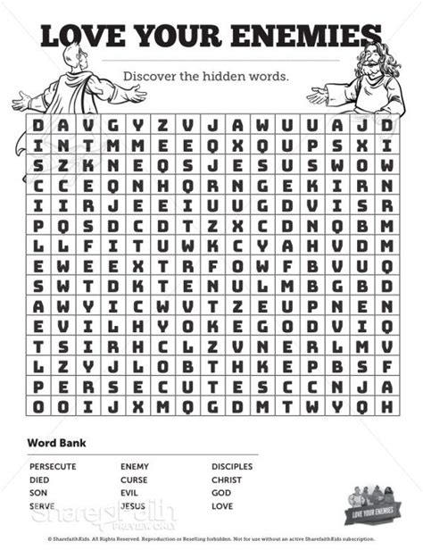 He made it to 13 before stopping! Matthew 5 Love Your Enemies Bible Word Search Puzzle ...