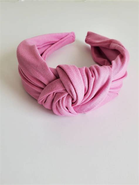 Pink Knotted Headband Fun Headbands Ts For Her Etsy