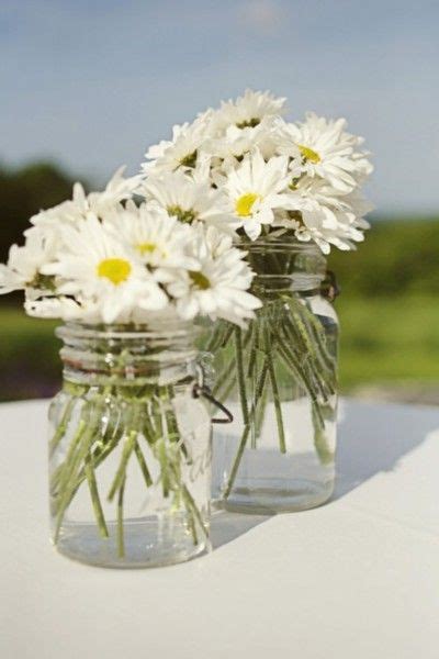 Mason Jar Centerpieces Daisy Wedding Flowers Daisy Wedding Wedding