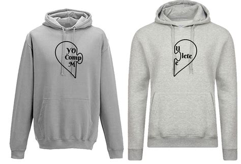 Couple Matching Hoodies You Comlpete Me Cute Heart Gf Bf Etsy