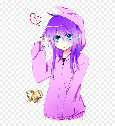 Anime Render Neko Cute Anime Girl Wearing Hoodie Free