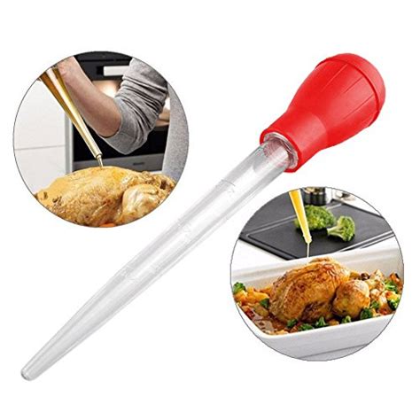 long turkey basters for cooking with measurements red and white color for 2pcs buy online in