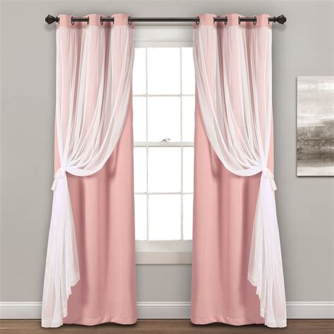 Lush Decor Grommet Sheer Window Curtain Panels With Insulated Blackout