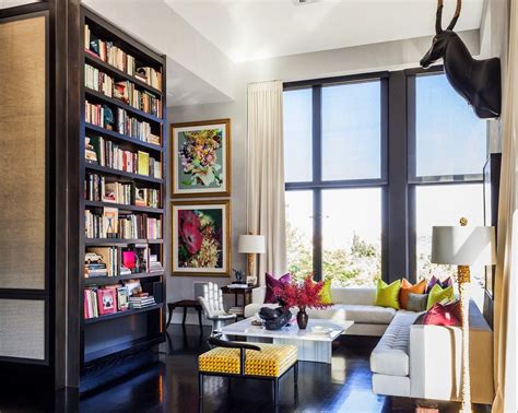 Jamie Drakes Ultra Chic West Chelsea Apartment Home Library Design