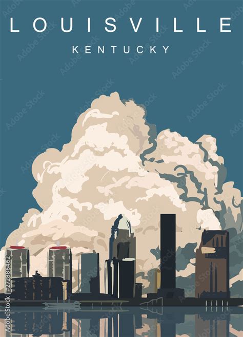 Louisville Modern Vector Poster Louisville Kentucky Landscape