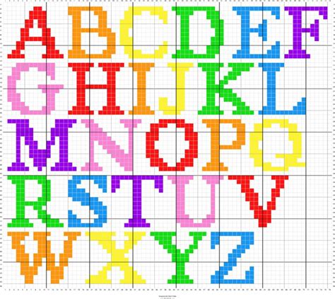 A Cross Stitch Pattern With The Letters And Numbers For Each Letter In