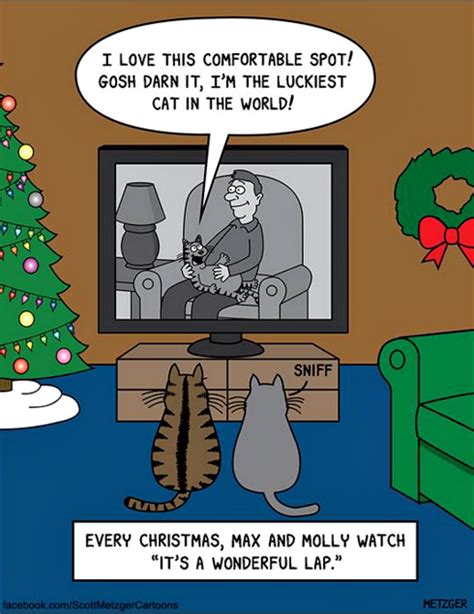 Cartoon brown puppy dog wearing a santa hat and writing a letter. Q & A With Cat Man Cartoonist Scott Metzger | Cat jokes ...
