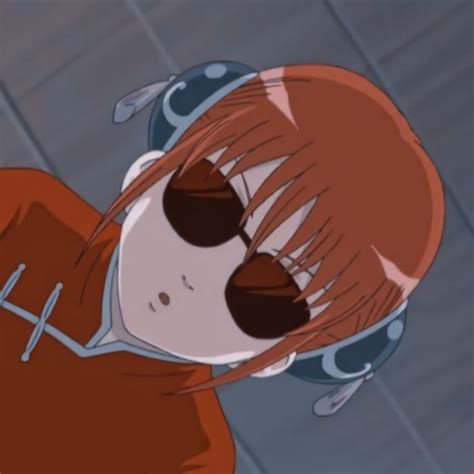 An Anime Character With Red Hair And Glasses On His Face Looking At