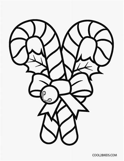 Cane Candy Coloring Pages Printable Canes Drawing