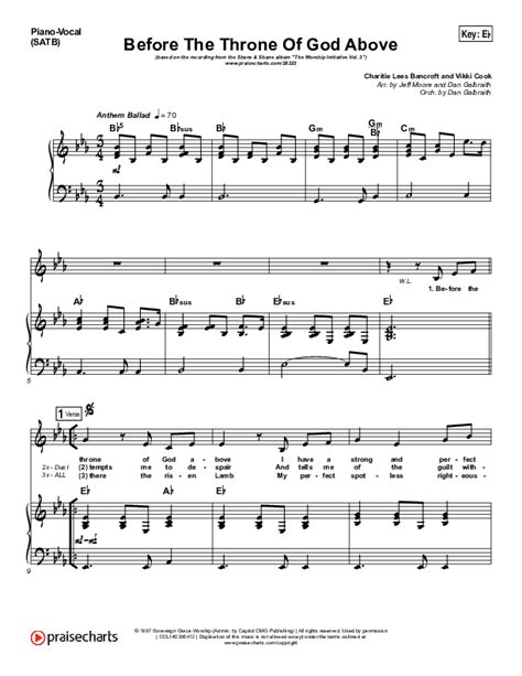 Before The Throne Of God Above Sheet Music Pdf Shane And Shane The