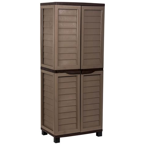 Starplast Outdoor Plastic Garden Utility Cabinet With 4 Shelves Storage