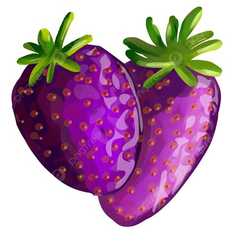 Purple Strawberry Berry Purple Fruits Png Transparent Clipart Image