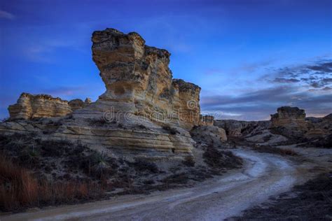Castle Rock State Park Ks Usa The Blue Hour At The Dirt Road