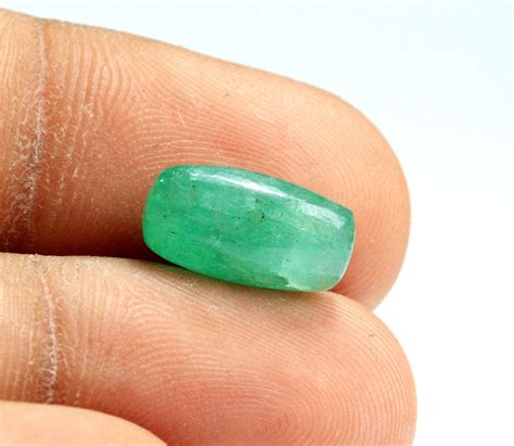 Green Russian Emerald Cabochon Rectangle Shape Loose Gemstone Etsy