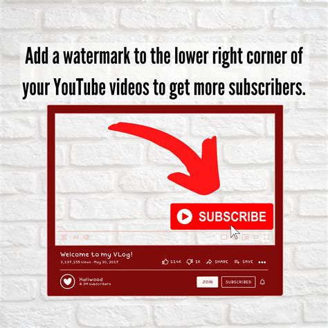 Youtube Subscribe Watermark Button Instant Download 1 Png Etsy
